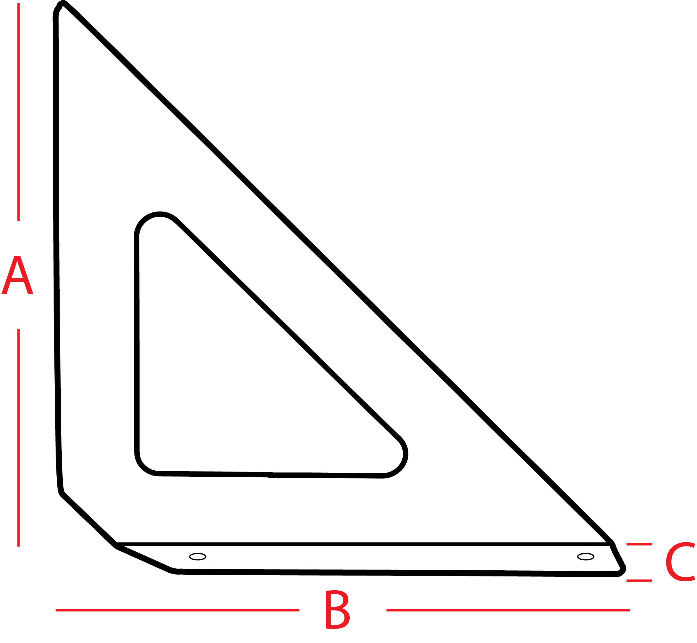 Triangle Brackets White Carinya